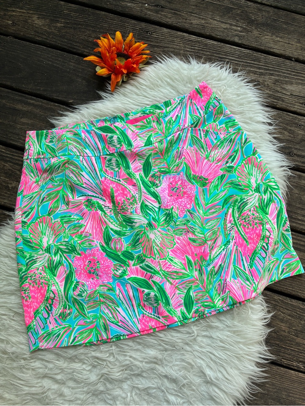 🌺LIKE NEW CONDITION Lilly Pulitzer Floral Skort size 16 NO STRETCH 🌺